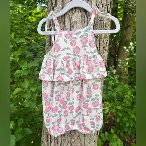 NWOT Girls Floral Ruffle Bubble Romper - Pink Floral
